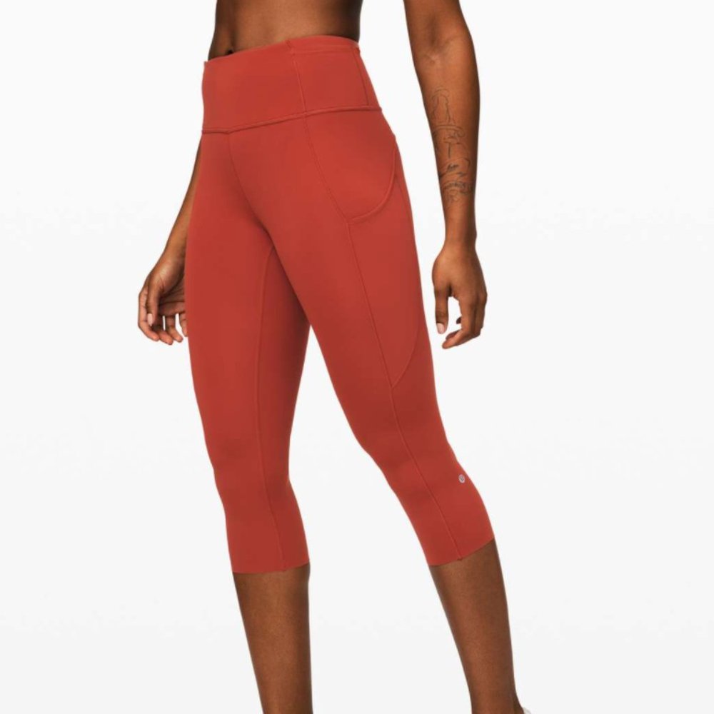 Lululemon Fast and Free Crop II Magma 4